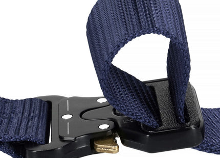 Riem | Gesp | Unisex | 125 cm | Marineblauw/Zwart