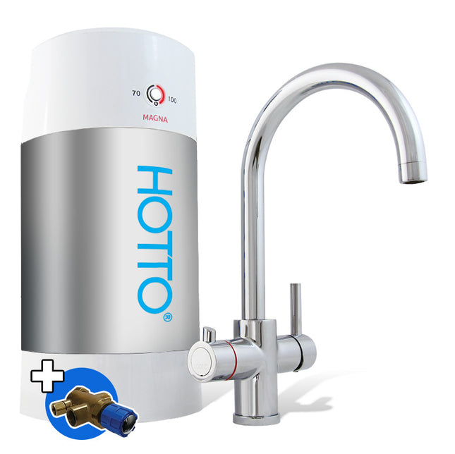 HOTTO Combi 8L – Arco Chroom 3-in-1 Kraan met Inlaatcombi - incl. Mengventiel