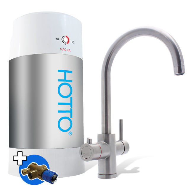 HOTTO Combi 8L – Arco RVS 3-in-1 Kraan met Inlaatcombi - incl. Mengventiel