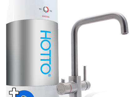 HOTTO Combi 8L – Quadro RVS 3-in-1 Kraan met Inlaatcombi - incl. Mengventiel