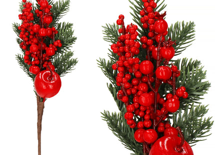 Kersttak | Lijsterbessen Decoratie | Rood | Middenstuk | 32 cm