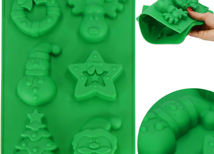Bakvorm - Uitsteekvorm- Cakevorm - Kerst - Groen - Siliconen
