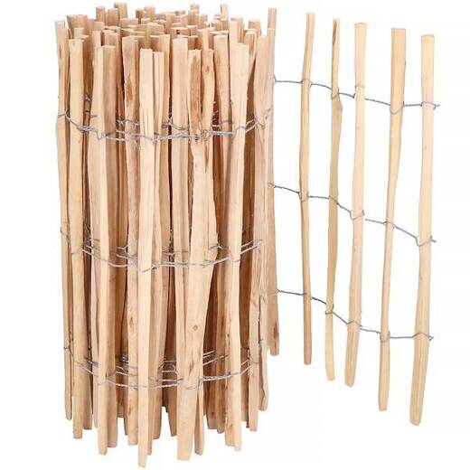 Schapenhek - Tuinhek - Hazelaarhout - 500x80 cm - Paalafstand - 7-9 cm - Bruin