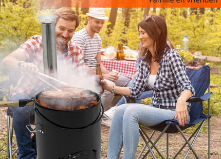Goulashketel - Geëmailleerd - Kookpot - Scheplepel - 14 liter - Met Deksel - 92 x 35 x 45 cm - Zwart