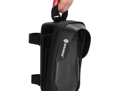 Fietstas - Inclusief Telefoonhouder - Waterdicht - Etui/Tas -  Klittenband - Zwart - Transparant