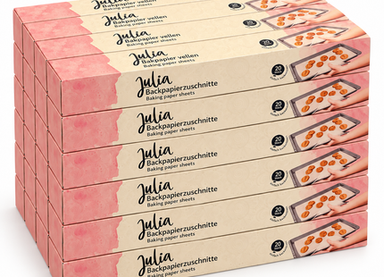 Julia Bakpapier Vellen  – 38 × 42 cm – 24 rollen met 20 Vellen – 480 Stuks – Voorgesneden Bakpapier