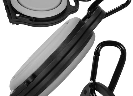 Voerbak - Reiskom - Dubbel - Opvouwbaar - Voer - Water - Grijs/Zwart