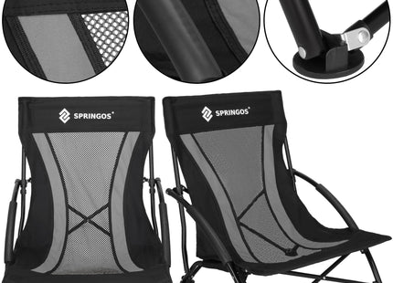 Campingstoel | Visstoel | Opvouwbaar | Zwart