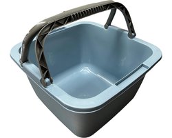 Afwasbak – Vierkante Afwasteil – 18,5 Liter – Lichtblauw – Met Hengsel – Wasbak – Camping -  Keuken & Huishouden – 39x39x22cm
