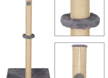 Krabpaal - Voor Katten - Meubelbescherming - 75 cm - Bruin/Donkergrijs