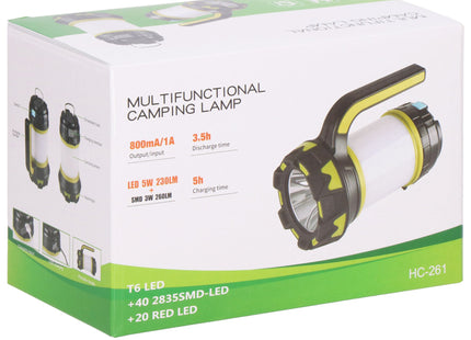 Zaklamp  - Multifunctioneel - Led - Powerbank - 6 Functies - Wit/Zwart