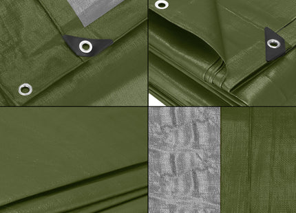 Afdekzeil | Dekzeil | Zeildoek | Waterdicht | PVC | 5 x 8 m | 120 g/m2 | Groen