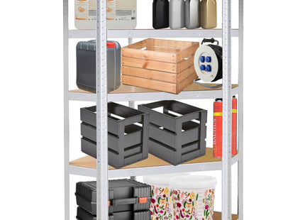 Stellingkast - 875 kg Draagkracht - Hoekkast -  Opbergrek - 180 x 90 x 40 cm - Zilver