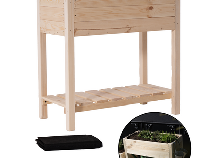 Kweekbak - Plantenbak - Moestuin - Planten - Hout -Rechthoekig - Naturel - 80 x 40 x 78 Cm