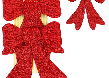 Kerstboomhanger | Strik | 2 Stuks | PVC | Rood