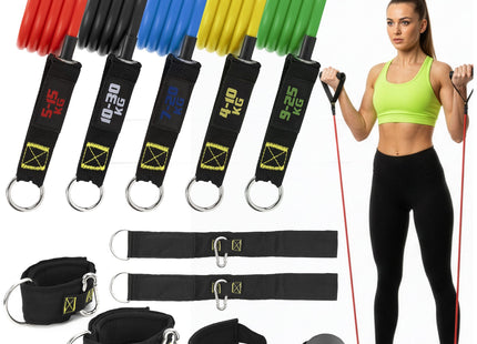 Resistance band | Weerstandsbanden | Weerstands Set | Set van 9 | Fitness elastiek | Meerkleurig