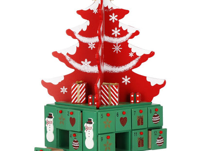 Adventskalender | 24 lades | Hout | Kerstboom