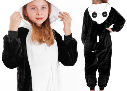 Onesie Kinderen | Panda | Maat 125/140 | Zwart/Wit