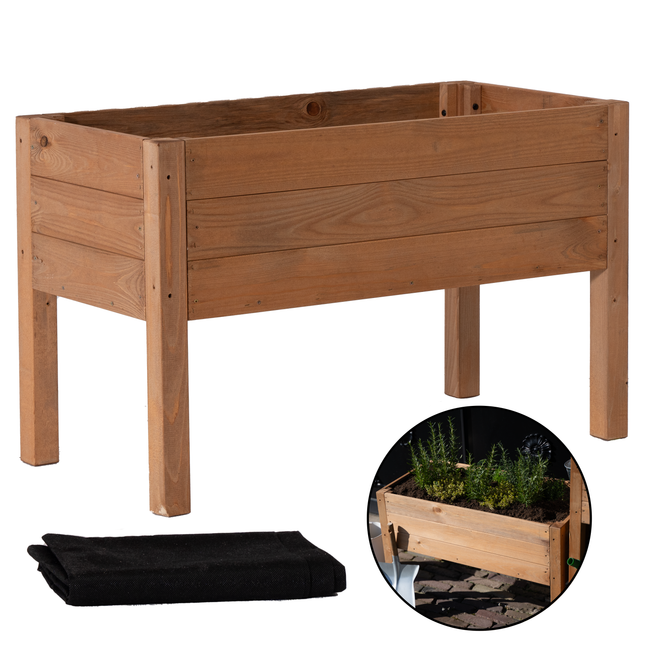 Kweekbak - Plantenbak - Moestuin - Planten - Hout - Geïmpregneerd  - Rechthoekig - Bruin- 80 x 40 x 50 Cm