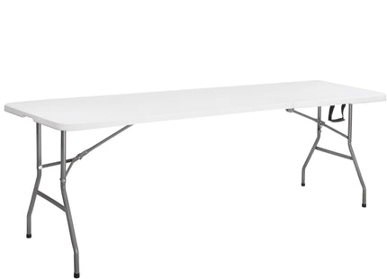 Klaptafel | Vouwtafel | Kampeertafel | Inklapbaar | Draagbaar | 240 x 75 cm | Wit