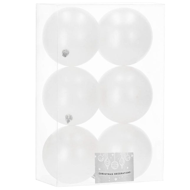Kerstballen | 6 Stuks | Parelwit