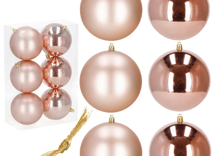 Kerstballen | 6 Stuks | 10 cm | Rose Goud