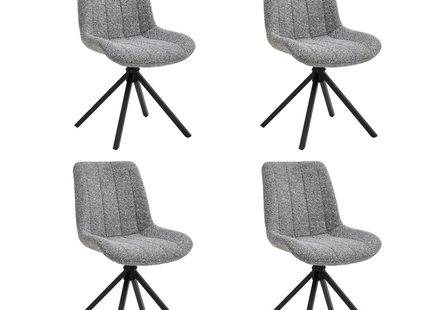 Set van 4 Eetkamerstoelen – Antraciet – Vergaderstoelen – Stoelen – Draaibaar