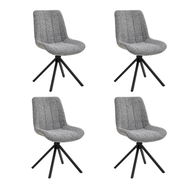 Set van 4 Eetkamerstoelen – Antraciet – Vergaderstoelen – Stoelen – Draaibaar