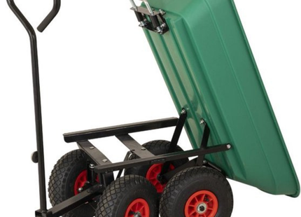 Tuinkar met Kiepfunctie – 50 Liter – Luchtbanden – 120 kg Draagvermogen – Kiepkar