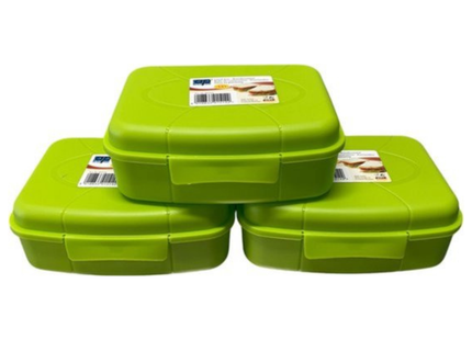 Broodtrommel Set – 3 Stuks – 0,8 Liter per Stuk – Groen