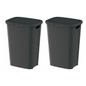 Weave Wasmand Hoog Model – 53 Liter – Set van 2 – Donkergrijs – Met deksel