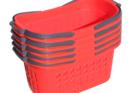 Winkelmandje – Boodschappenmand Set 5 Stuks Rood 32 Liter - met Handvaten