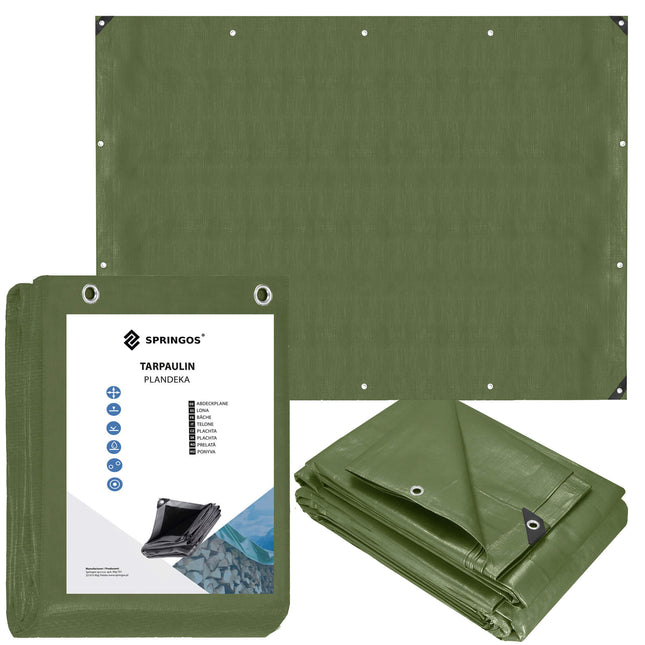 Afdekzeil | Dekzeil | Zeildoek | Waterdicht | PVC | 6 x 9 m | 120 g/m2 | Groen