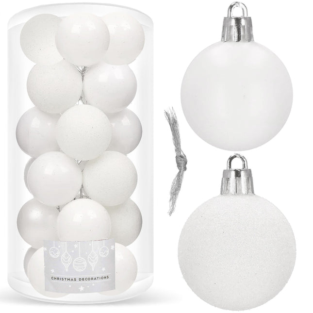 Kerstballen | 20 Stuks | 4 cm | Wit