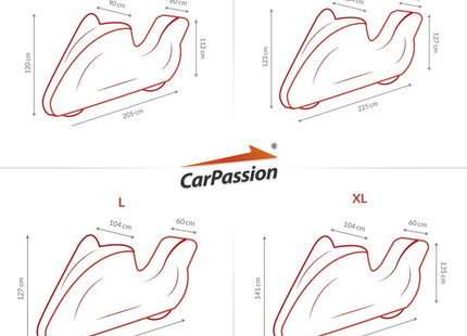 CarPassion  Motorhoes - Beschermhoes - Waterdicht & Vorstbestendig - Maat M - Grijs - 225 x 104 x 123 cm
