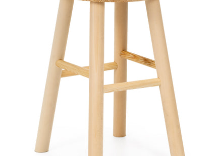 Kruk - Bijzet Krukje - Grenenhout - Lichtbruin - Rond - 120 Kg - 44 Cm