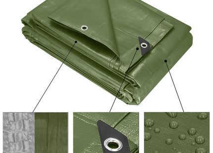 Afdekzeil | Dekzeil | Zeildoek | Waterdicht | PVC | 4 x 6 m | 120 g/m2 | Groen