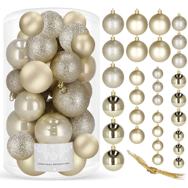 Kerstballen | 30 Stuks | 6/5/4 cm | Goud