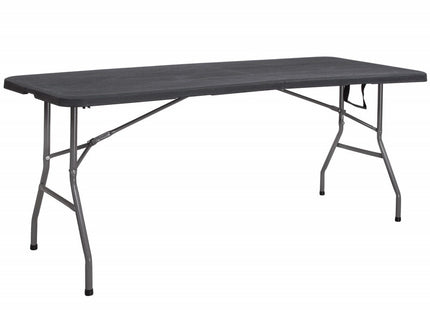 Klaptafel | Vouwtafel | Kampeertafel | Inklapbaar | Draagbaar | 180 x 75 cm | Zwart/Grijs