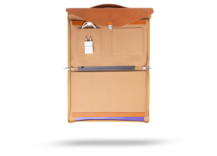 Leren Aktetas - Laptoptas - 13/14 inch - Bruin - 36 x 24 x 2,5 CM