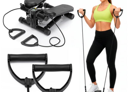 Stepper - Stepper Fitness - Mini Stepper - Met Computer en Weerstandsbanden - Traploper  - Crossfit - Fitness  - Zwart
