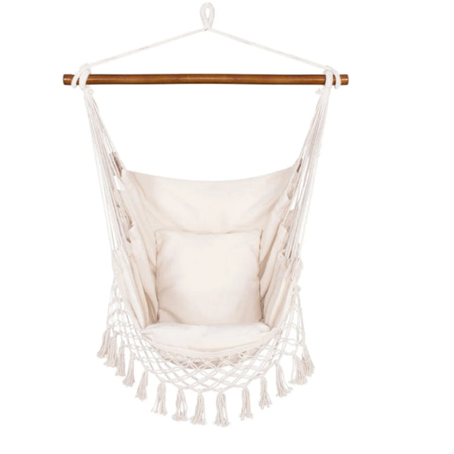 Hangstoel | Binnen & Buiten | Met 2 Kussens | Boekenvak | Wit