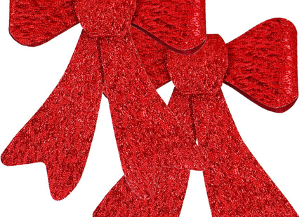 Kerstboomhanger | Strik | 2 Stuks | PVC | Rood