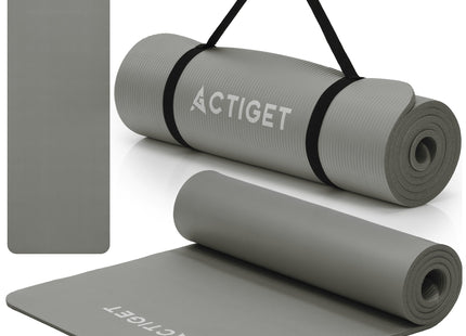 Actiget® Yogamat - Extra Dik - Inclusief Draagriem - 183 x 61 x 1 CM - Grijs