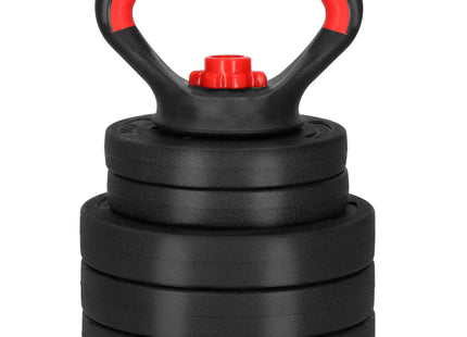 Kettlebells - Verstelbaar - 10 Kg - Set Van 5 Schijven - Zwart - Rood