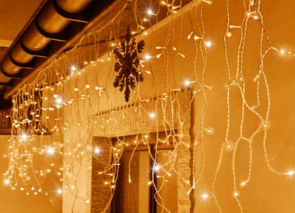 IJspegel Verlichting | 12 m + 2.5 m Snoer | 300 LED | Warm Wit | Koppelbaar | Flash