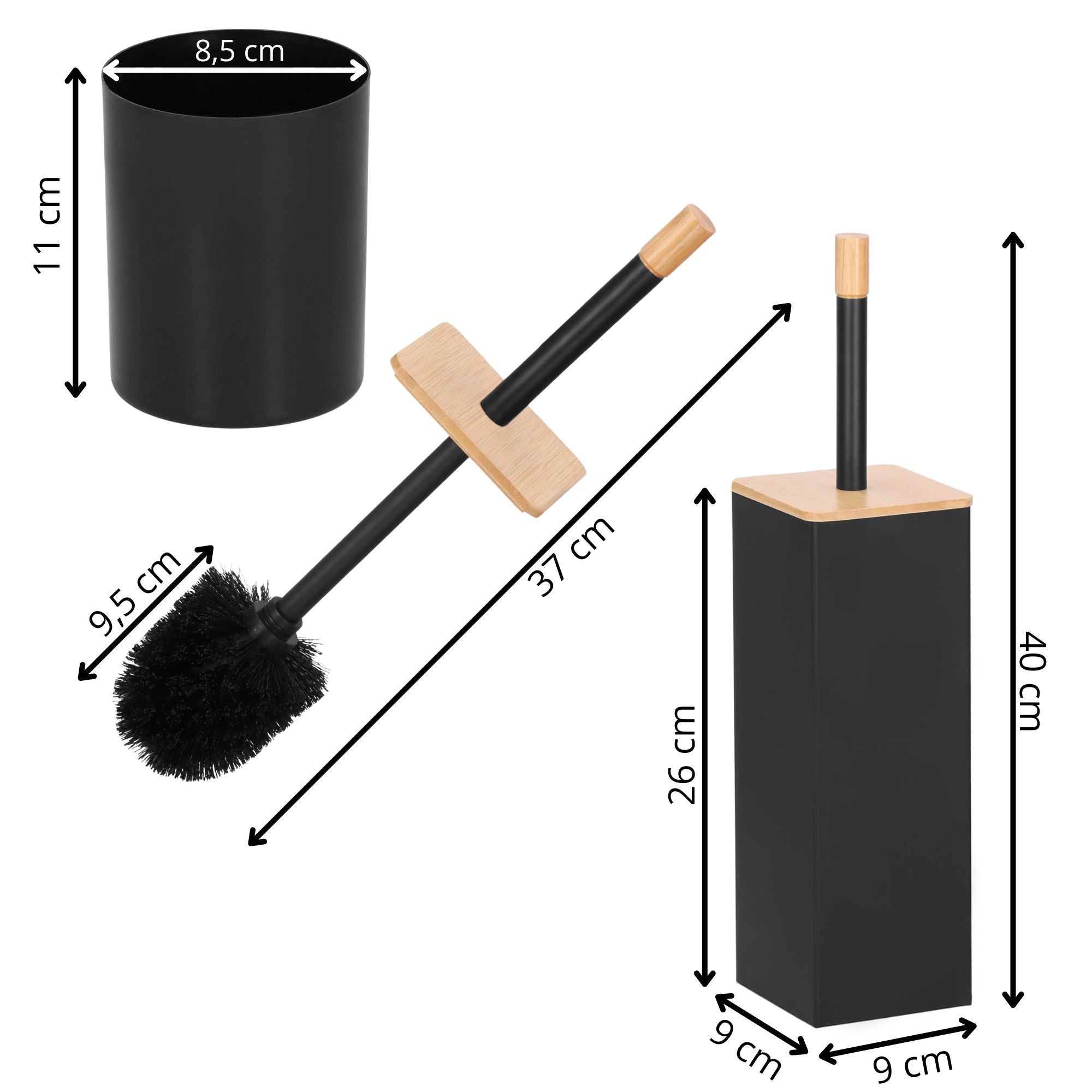 Toiletbutler | Toiletborstel | Toiletborstel met houder | Toiletaccessoire | Zwart