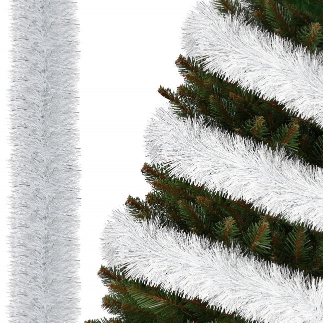 Kerstslinger | Guirlande | 6 m | Zilver/Wit