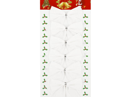 Kerstversiering | Kerstdecoratie Voor Binnen | Kersthanger | Kerststrik | Wit | 6 Stuks