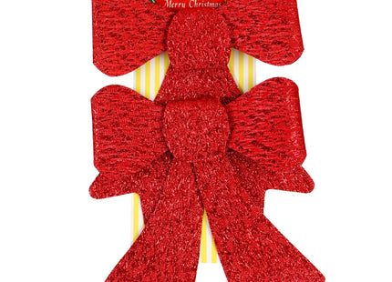 Kerstboomhanger | Strik | 2 Stuks | PVC | Rood